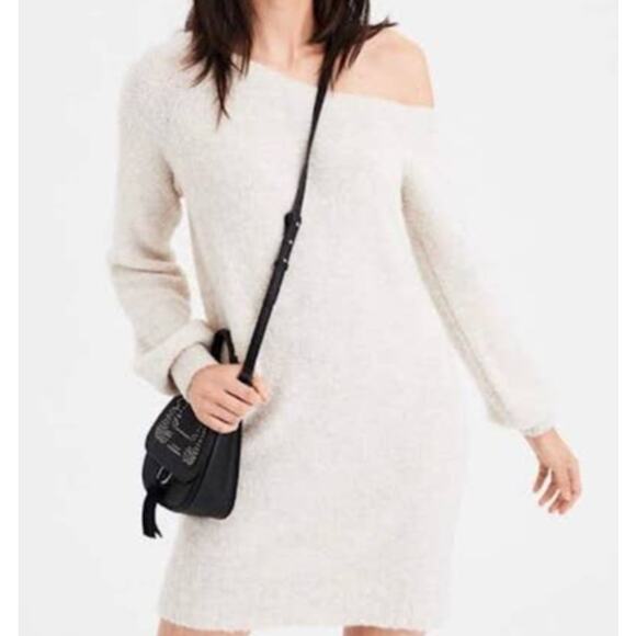 American Eagle Outfitters Dresses & Skirts - American Eagle Women's Off Shoulder Boucle Wool Blend Sweater Dress Large